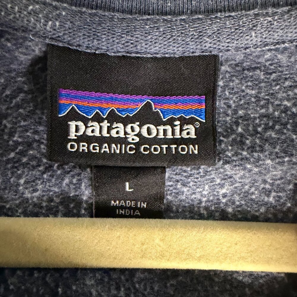 Patagonia P-6 Logo Lightweight Crewneck Sweatshirt Organic Cotton Blue - Large - Picture 4 of 6